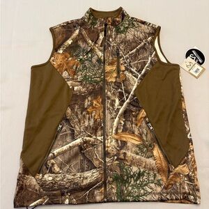 Realtree Edge Camo Hunting Vest Men's Size M Zippered Pockets Brown NWT